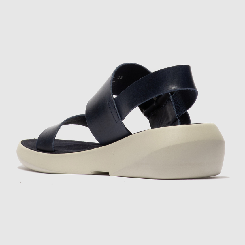 Fly London – Bani Blue Leather Strappy Sandal – Sims Footware