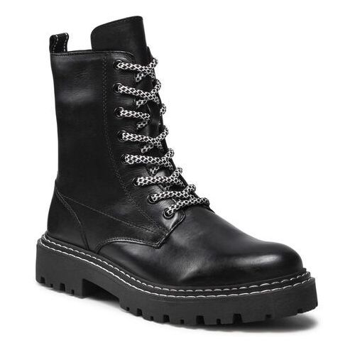 Marco Tozzi – 25294-27 Black Leather Lace Up Inside Zip Boot – Sims ...