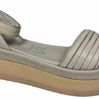 Mjus P038014 Tofu Silver Grey Leather Ladies Womens Ankle Strap Sandal