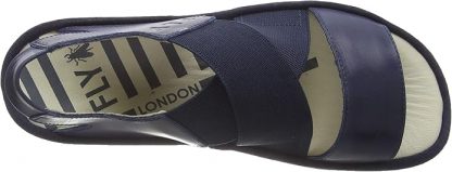 Fly London Bime Bime169fly Blue Leather Strap Wedge Sandal - Image 5