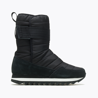 Merrell Alpine Tall Strap PLR WP J002058 Black Ladies Womens Pull On Trainer Winter Snow Boot