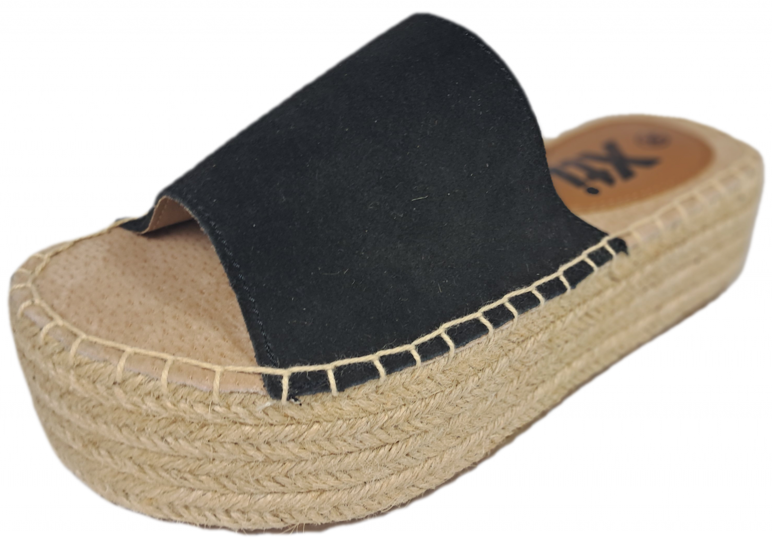 XTI 49133 Black Leather Flatform Wedge Mule Slip On Sandal - Image 4