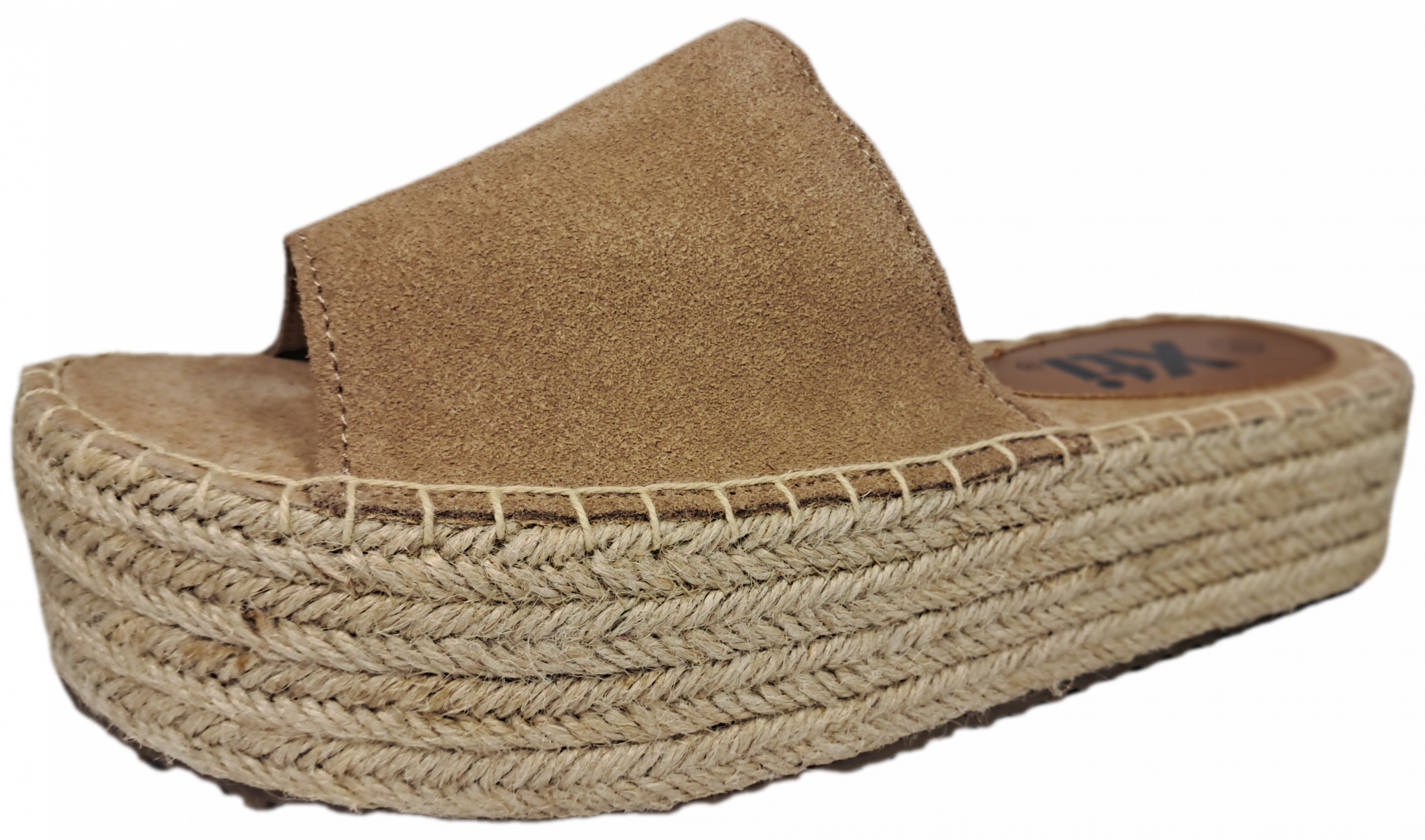 XTI 49133 Camel Brown Leather Flatform Wedge Mule Slip On Sandal