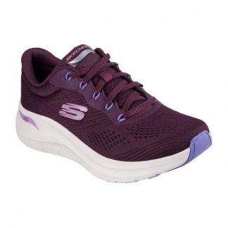 Skechers 150051 Arch Fit Plum Burgundy Lace Up Womens Ladies Trainer (no box)