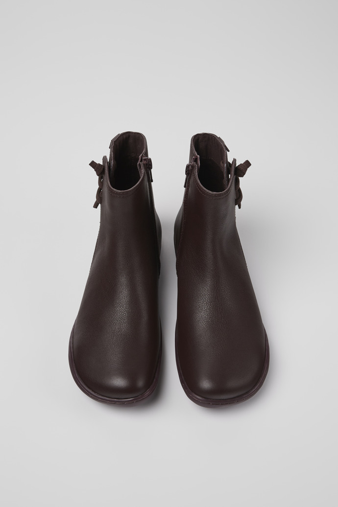 Camper - K400676 - 004 Peu Cami Burgundy Brown Leather Ladies Boots Barefoot - Image 3