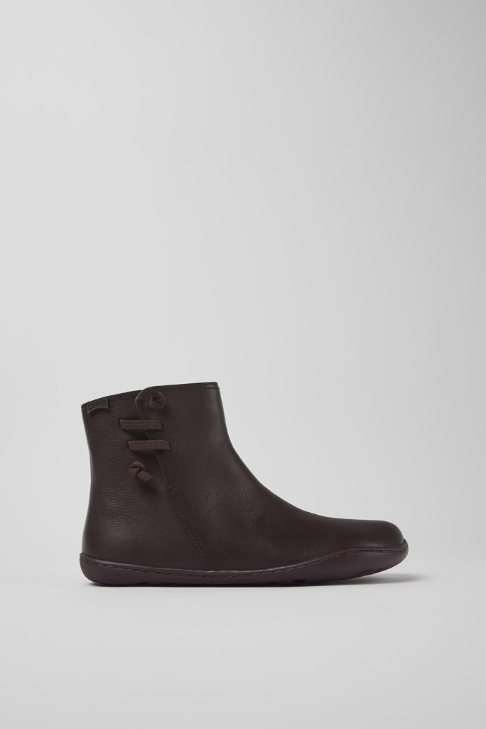 Camper - K400676 - 004 Peu Cami Burgundy Brown Leather Ladies Boots Barefoot - Image 5