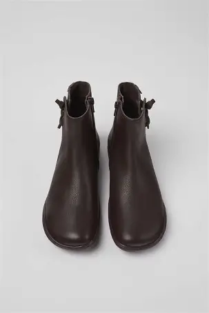 Camper - K400676 - 004 Peu Cami Burgundy Brown Leather Ladies Boots Barefoot - Image 7