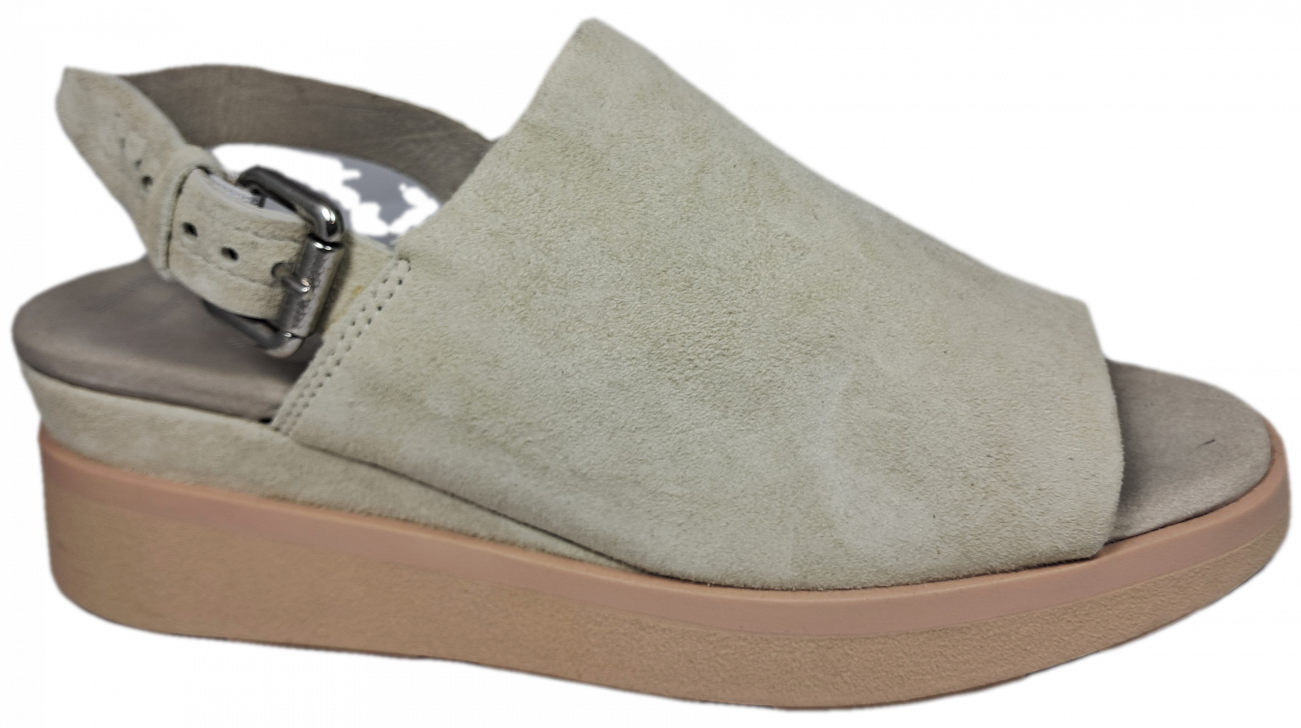 Mjus P02008 Panna Beige Suede Leather Ladies Wedge Open Toe Sandal - Image 3