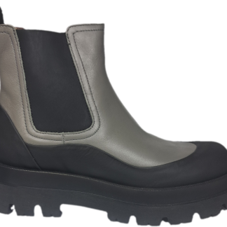 Mjus P70203 Nero Cotton Black Beige Leather Womens Ladies Flat Chelsea Ankle Boot