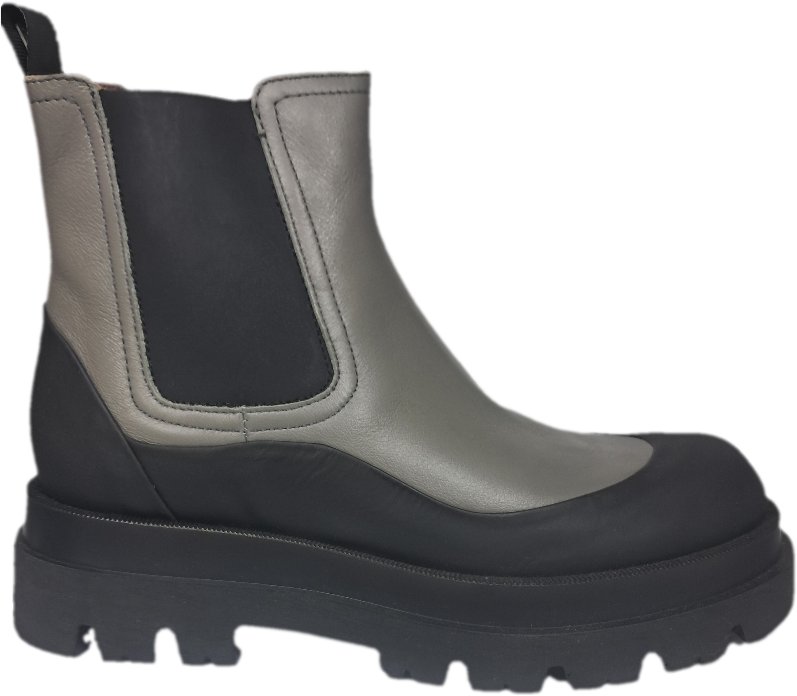 Mjus P70203 Nero Cotton Black Beige Leather Womens Ladies Flat Chelsea Ankle Boot